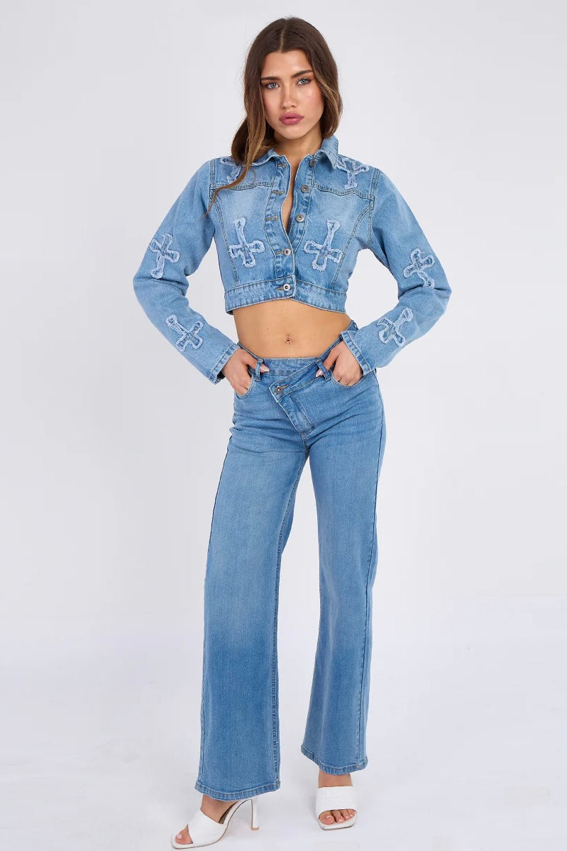 ミストレアス　Deformation Cropped Denim Jacket CROPPED DENIM JACKET - BLUE | COS