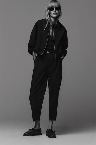 Bomber-Style Zip Jackets - Black