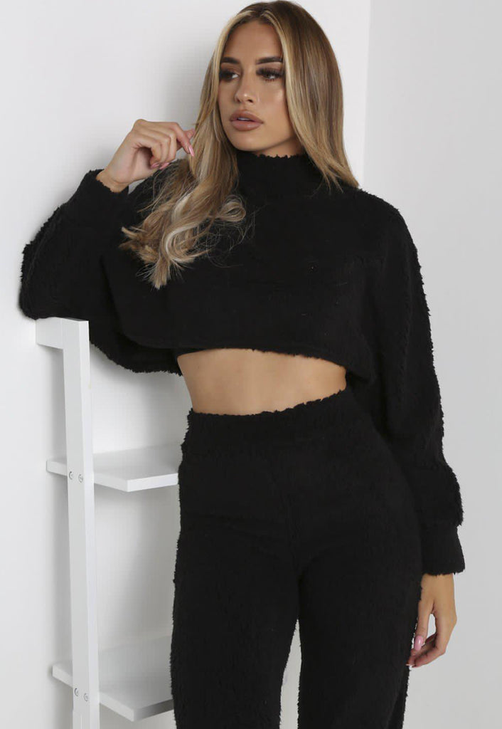 Cropped teddy fleece hot sale